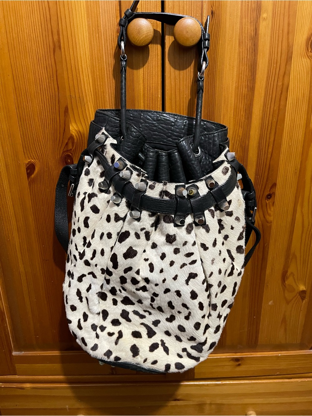 Alexander Wang Black & White Dalmatian-Print Shoulder Bag